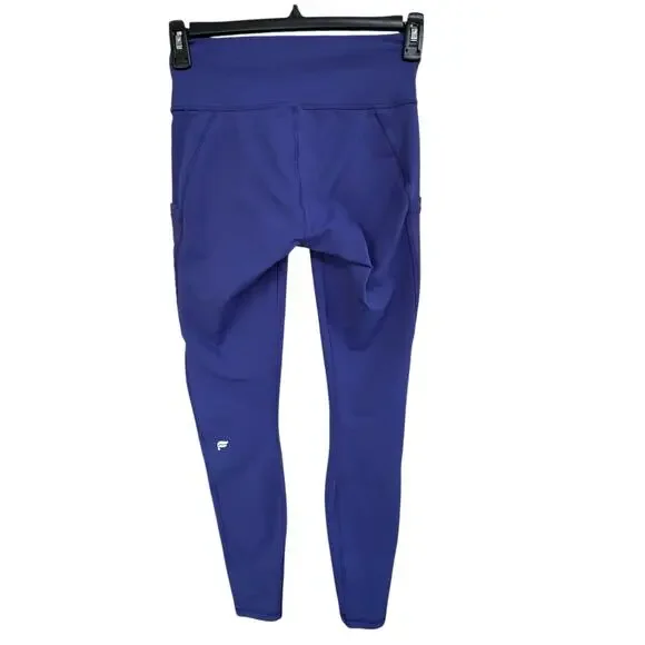 Fabletics Medium PowerHold Ankle Leggings Mid-Rise Pockets Stretch Active Purple - Picture 3 of 8